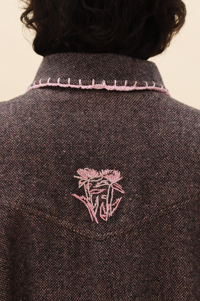 CAMISA LAUREL LANA BORDADA
