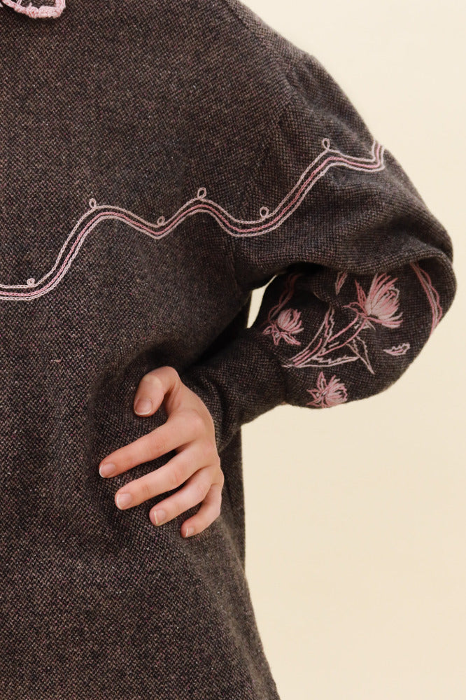 CAMISA LAUREL LANA BORDADA